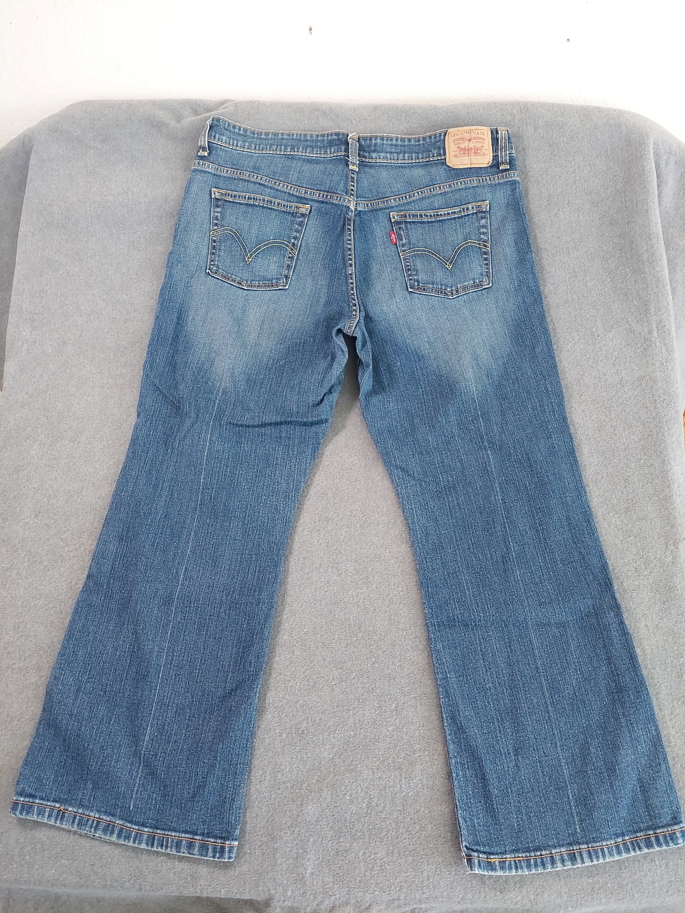 Levi's 515 Bootcut Jeans Blue Mid Rise Stretch Denim Size 16S - Picture 6 of 10